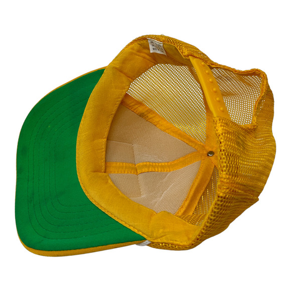 Vintage CAT Diesel Power SnapBack Truckers Style Hat Yellow with White Rope Mesh - Picture 8 of 11